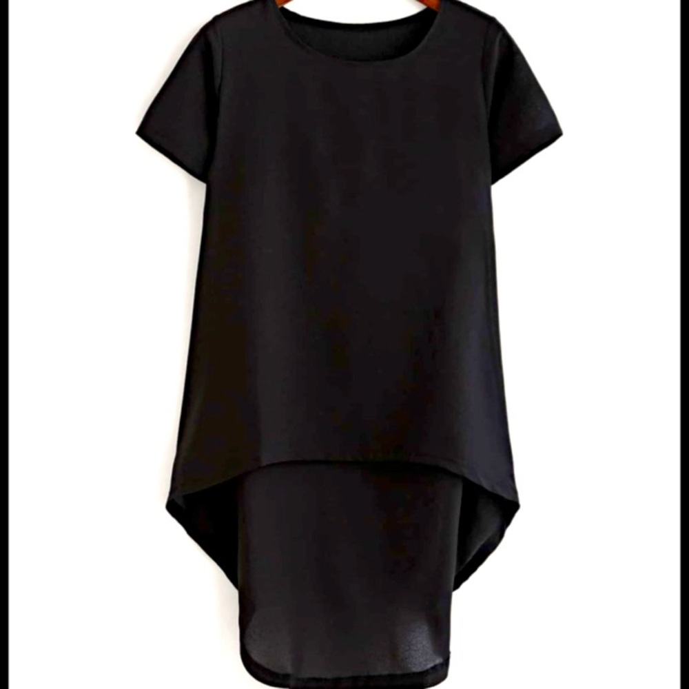 Black High Low Style T-Shirt Dress
